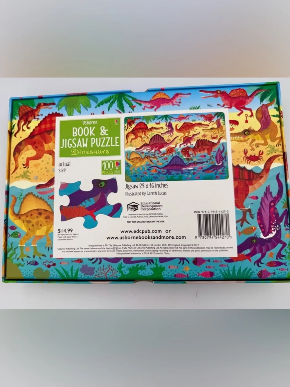 Usborne Dinosaurs Book & 100-Piece Jigsaw Puzzle - Multicolor